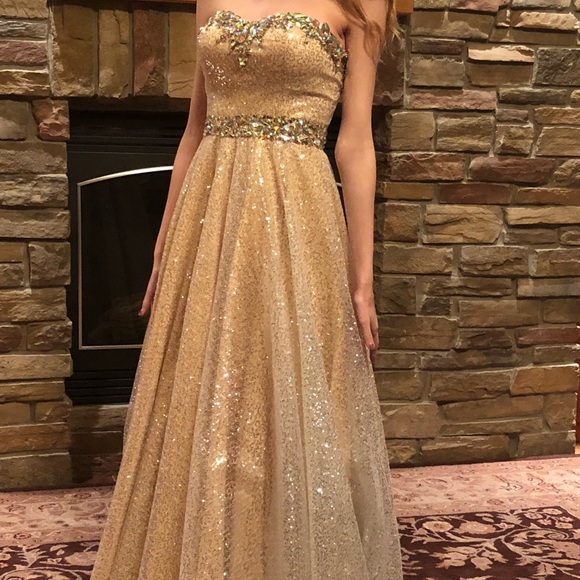 golden gala prom dresses